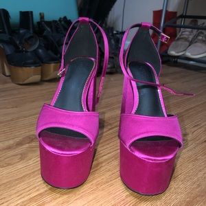 ASOS satin pink heels
